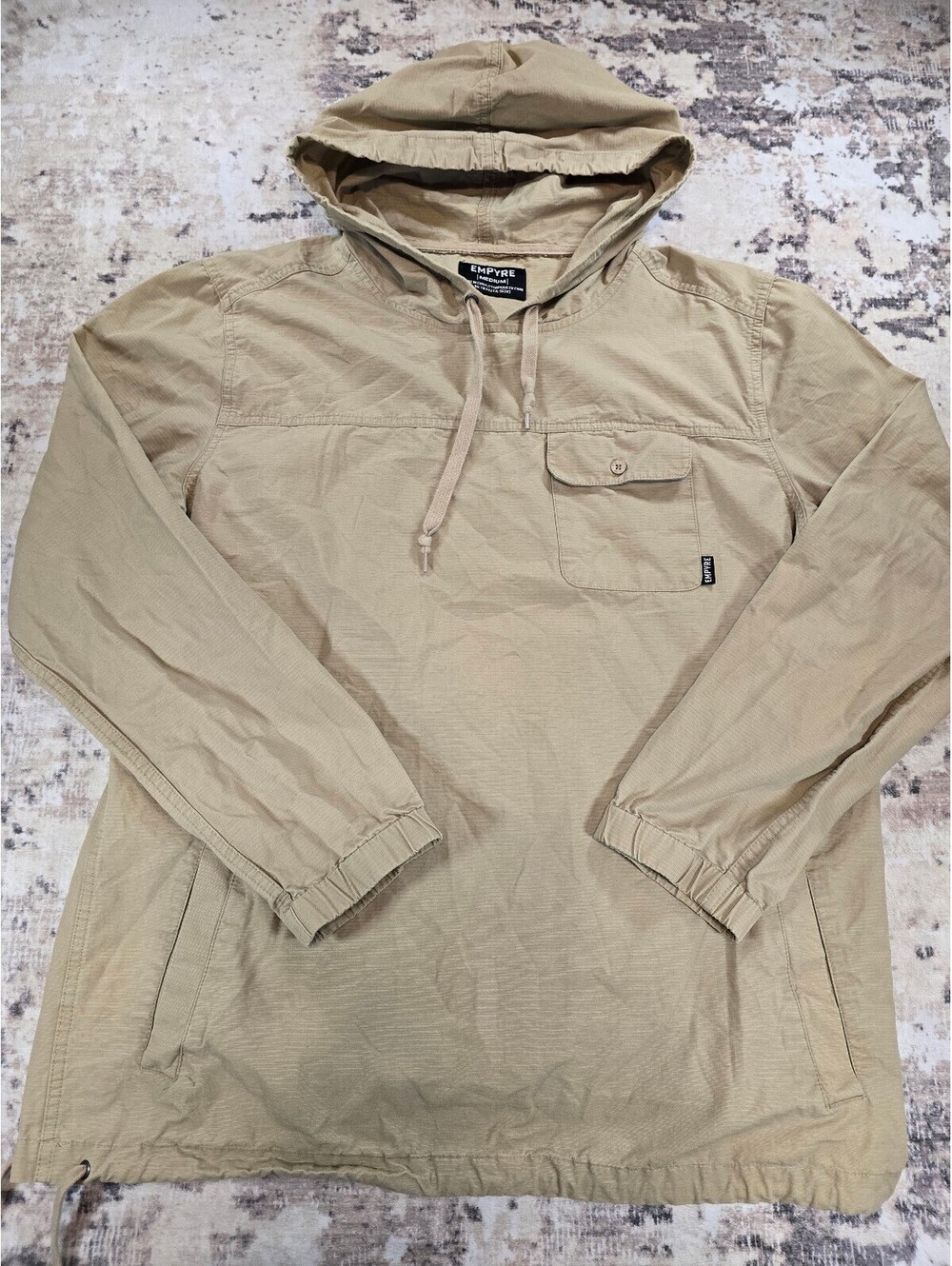 Empyre Men's Medium Beige Pullover Hooded Jacket